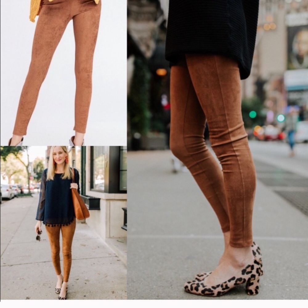NWT Athena Marie cognac faux suede leggings.  Sm